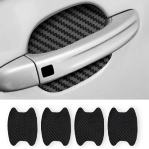 4PCS Sticker, Carbon Fiber Anti-Scratches Car Door Cup Protector, Non-Marking Auto Door Handle Protective Film, Universal for Most Car Handles
