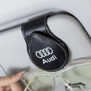 NNAOIXO Car Sunglass Holder, Eyeglass Holder for Audi A1 A3 RS3 A4 A5 A6 A7 RS7 A8 Q3 Q5 Q7 R8, Sunglass Hanger Mount for Car Sun Visor, Interior Accessories, Black