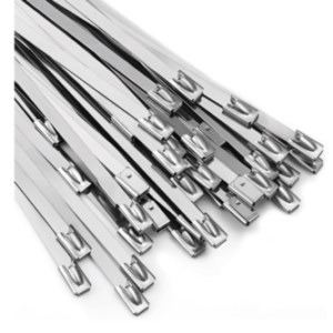 Metal Zip Ties 11.8 inch 100pcs 304Stainless steel Heavy duty Multi-purpose Self-locking Cable Ties Suitable for in machinery, vehicles, farms, pipes, roofs,cables, as well as Outdoor binding