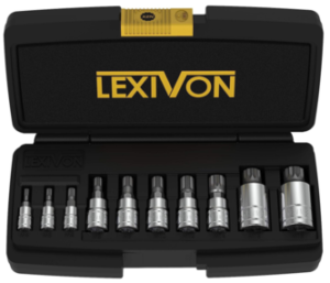 LEXIVON XZN Triple Square Spline Bit Socket Set, Premium S2 Alloy Steel | 10-Piece European Style M4 - M18 Set | Enhanced Storage Case (LX-145)