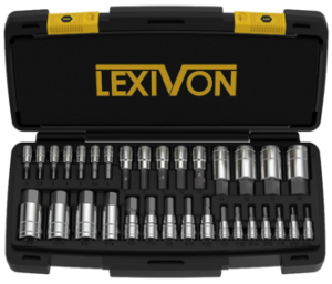 LEXIVON Master HEX Bit Socket Set, Premium S2 Alloy Steel | Complete 32-Piece, SAE and Metric Set | Enhanced Storage Case (LX-144)