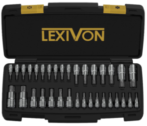 LEXIVON Master TORX Bit Socket Set, Premium S2 Alloy Steel | Complete 34-Piece, Solid Star & Tamper Proof T6 ~ T70 | Enhanced Storage Case (LX-149)