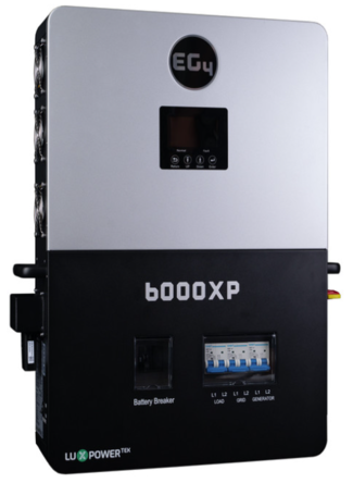 EG4 6000XP Off-Grid Inverter | 8000W PV Input | 6000W Output | 480V VOC Input | 48V 120/240V Split Phase | All-In-One Solar Inverter