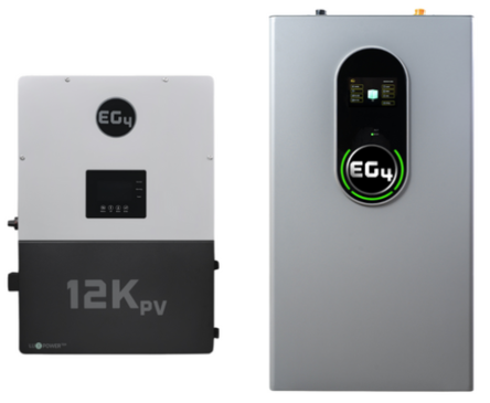 EG4 12kPV Hybrid Inverter | 48V | 12000W Input | 8000W Output | 120/240V Split Phase + EG4-WallMount Indoor Battery 280AH | 51.2V | 14.3kWh