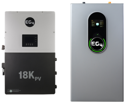 EG4-WallMount Indoor Battery 280AH | 51.2V | 14.3kWh & EG4-18kPV 18000W PV Input | 12000W Output [BNDL-E0011]
