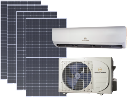 EG4 Hybrid Solar Mini-Split Kit | Energy Star Certified Air Conditioner Heat Pump AC/DC | 12000 BTU | SEER2 22 | + 1800 Watts of Solar PV