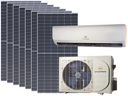 EG4 Hybrid Solar Mini-Split Kit | Energy Star Certified Air Conditioner Heat Pump AC/DC| 24000 BTU | SEER2 21 | + 3150 Watts of Solar