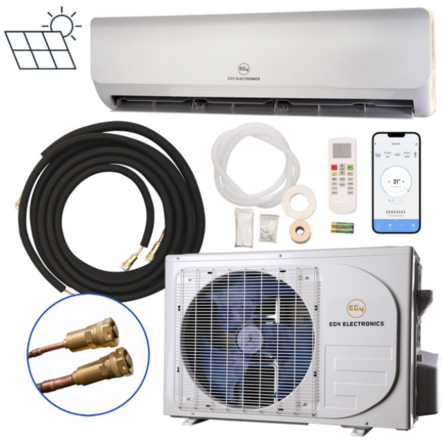 EG4 Hybrid Solar Mini-Split Air Conditioner Heat Pump AC/DC | 12000 BTU | SEER2 22 | Energy Star Certified | Plug-N-Cool Do-It-Yourself Installation