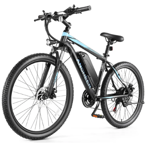 ANCHEER Electric Mountain Bike 500W 26'' Commuter Ebike, 20MPH Adults Electric Bicycle with Removable 48V/374Wh Battery, LCD-Display and Professional 21 Speed Gears-AN5873