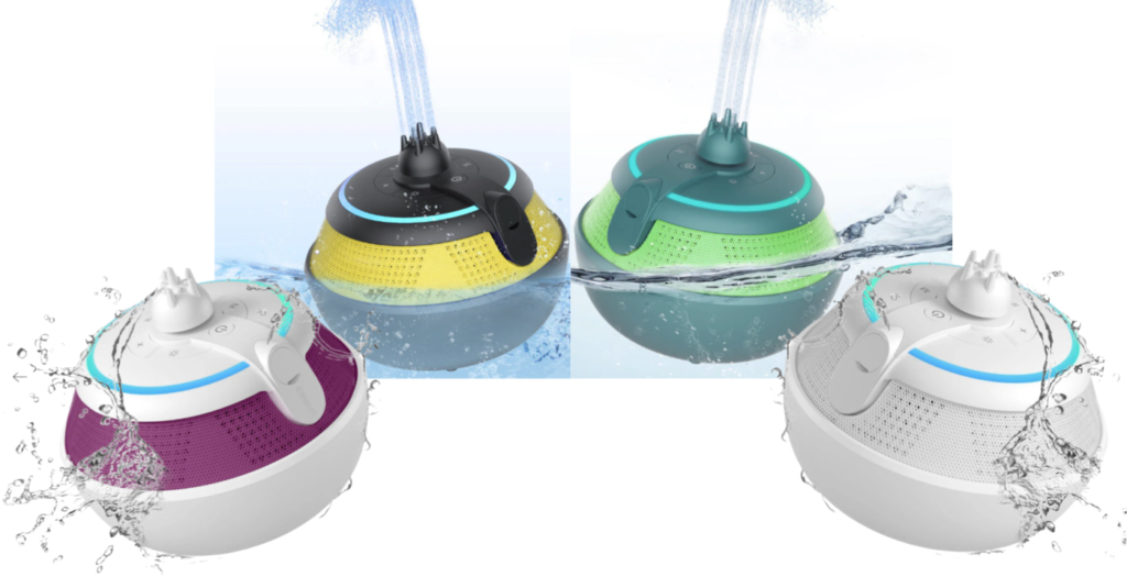 ENHANCED BASS & CLEAR SOUND QUALITY: WHALE equips with stereo audio drivers speaker and advanced digital signal processor, which can output crisp treble, delicate midrange, and enhanced bass at any volume. Higher quality crystal clear stereo sound, the distortion rate is not more than 0.5%, far exceeding the competition. Bluetooth 5.0, over 100 feet of connection range, bringing you immersive music feeling. LONG BATTERY PLAYTIME & IPX7 WATERPROOF: Built-in 4500 mAh rechargeable battery supports up to 5 hours of playtime after a full charge. IPX7 waterproof, WHALE can be completely immersed in water for use, bring more fun to your pool entertainment. COLORFUL LED & DURABILITY: Modern appearance and trendy design with 7 color LED lighting with multiple switching modes. In addition, exquisite workmanship and sturdy structure make WHALE exceptionally durable. Appearance and practicality coexist.