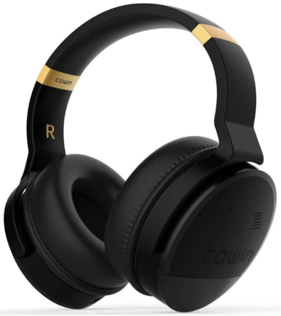 Professional Active Noise Cancelling (ANC) Technology. Superior Sound Quality. The superior sound quality of the E8 is 25% stronger than that of our earlier E7 model. The over-ear cushions on the E8 are designed with a 90° rotation axis to help the headphones fit snugly to your head. Built-in Microphone and Bluetooth. COWIN E8 headphones have a rechargeable 545mAh battery that, with ANC or Bluetooth on, has a 20-hour life to it
