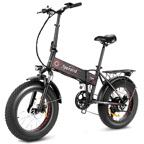 ANCHEER SE2 20" *4.0 Folding Fat Tire Electric Bike for Adults, 500W Electric Ebike with 48V-10.4Ah (499Wh) Battery, LCD-Display，Front Suspension Fork and Professional 7 Speed-AN5876