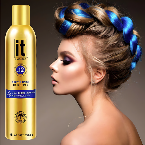 Introducing the latest addition to the IT Hair Spray Family: IT Essentials No. 12 Shape and Finish Memory Lock Hair Spray. This exceptional hair spray provides instant, weightless hold with a flexible all-weather formula that keeps your style in place. With its innovative 3-day memory lock system, IT Essentials No. 12 Shape and Finish Memory Lock Hair Spray ensures long-lasting results. Enriched with our exclusive blend of Abyssinian and Argan Oils, as well as Keratin Proteins, IT Essentials No. 12 Shape and Finish goes beyond hold and offers nourishing benefits. These ingredients work together to repair and smooth the hair cuticles, leaving your locks looking healthy and vibrant. Additionally, they provide protection against damage, humidity, and harmful UV exposure, ensuring your hair remains shielded and beautiful.